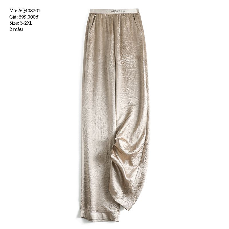 Quần baggy tencel hai túi chéo ống suông - AQ408202