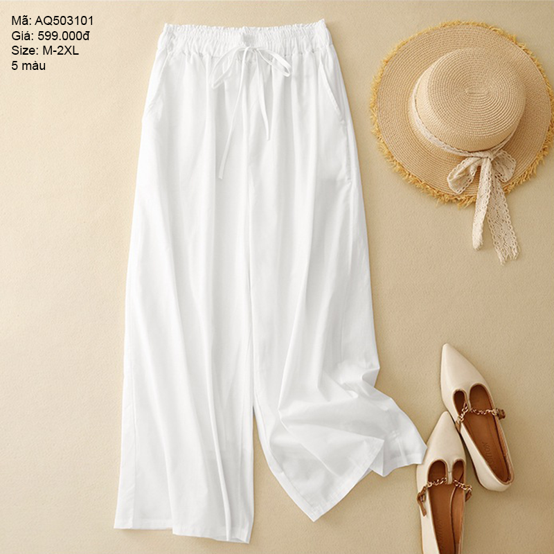 Quần baggy linen ống rộng cao cấp - AQ503101