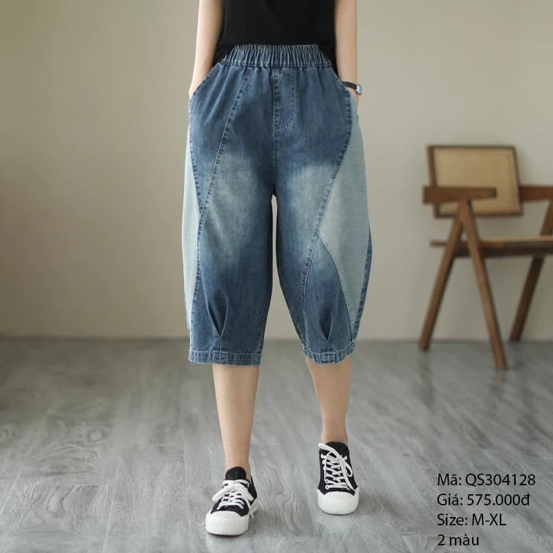 Quần sooc denim gấu kiểu - QS304128