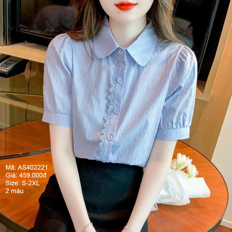 Áo sơ mi cổ pipi ngắn tay - AS402221