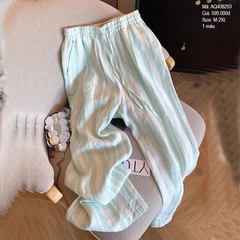 Quần baggy tencel kẻ sọc - AQ408293