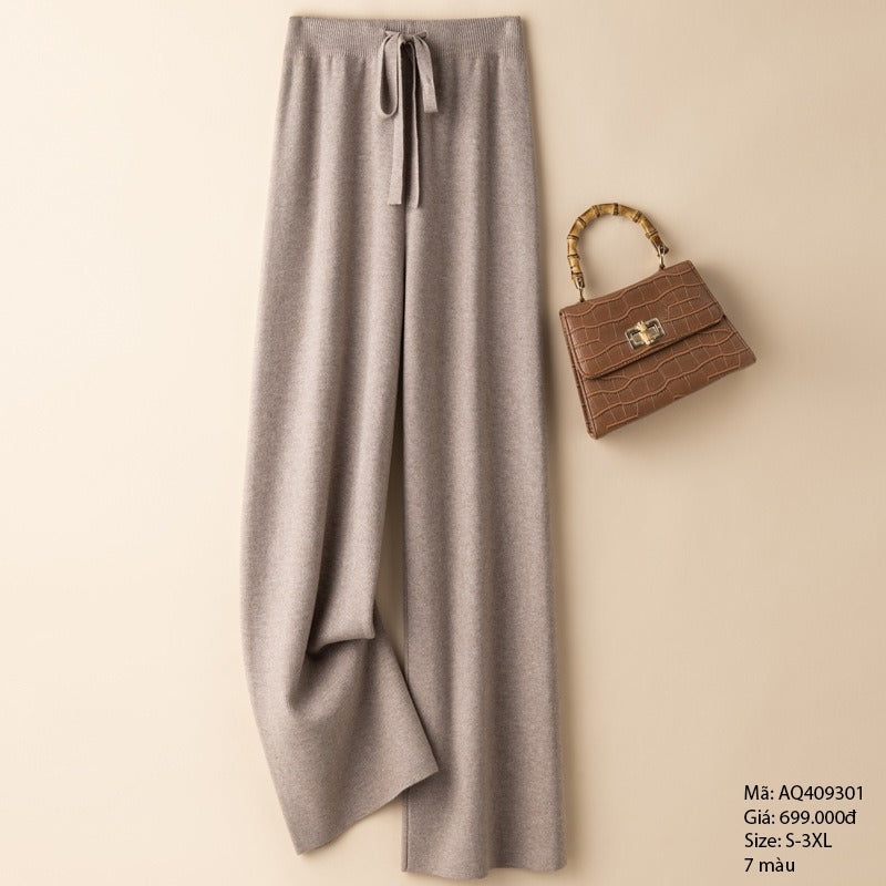Quần baggy dệt kim ống rộng - AQ409301