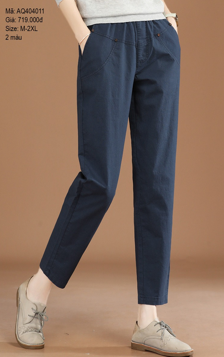 Quần baggy hai túi chép ống côn - AQ404011