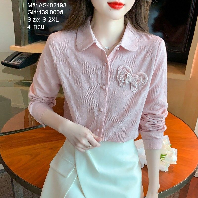 Áo sơ mi cổ pipi dài tay - AS402193