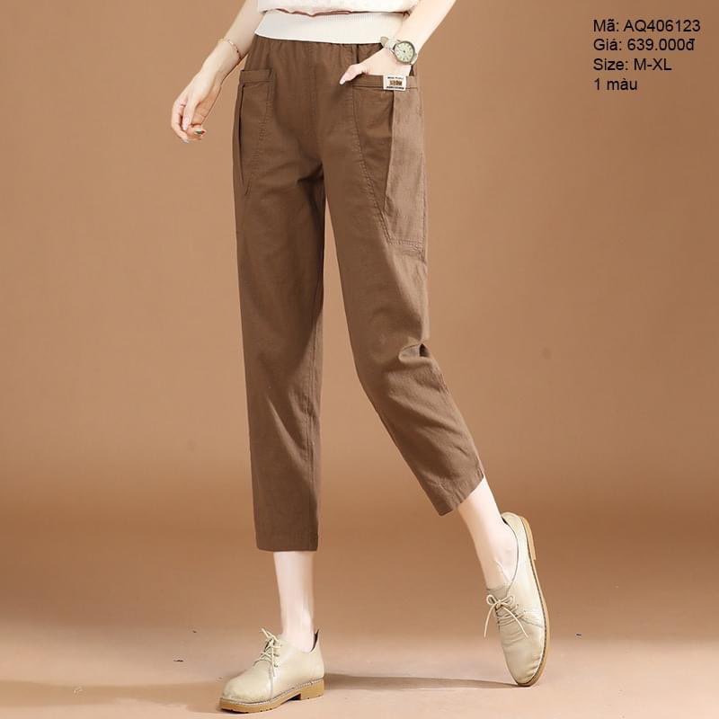 Quần baggy linen hai túi đứng - AQ406123