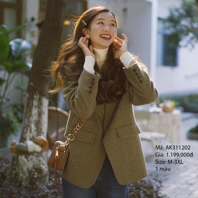 ÁO khoác len dài tay có túi - AK311202