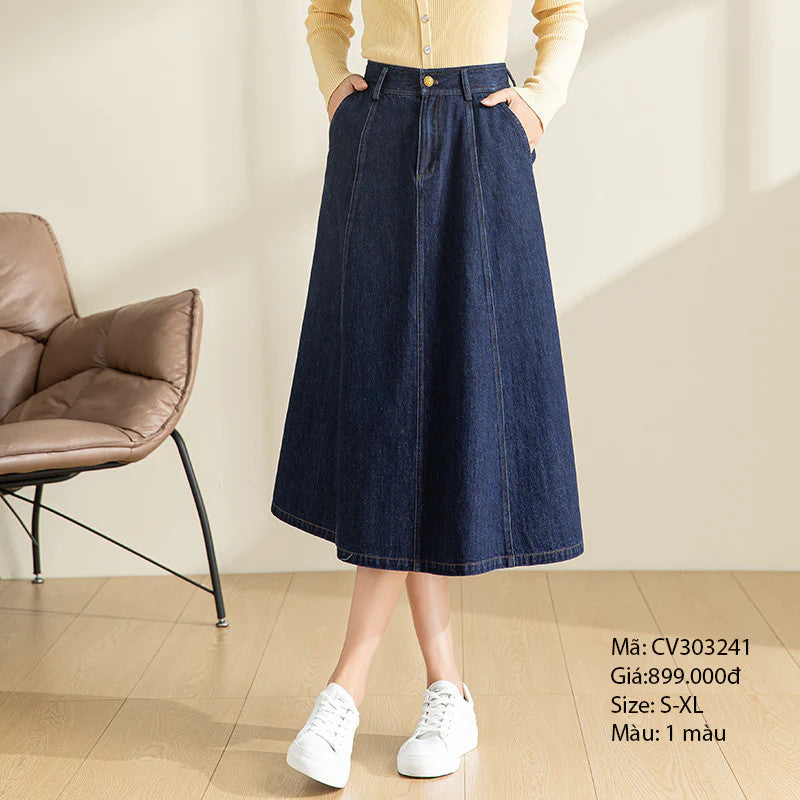 Chân váy denim cao cấp form chữ A - CV303241