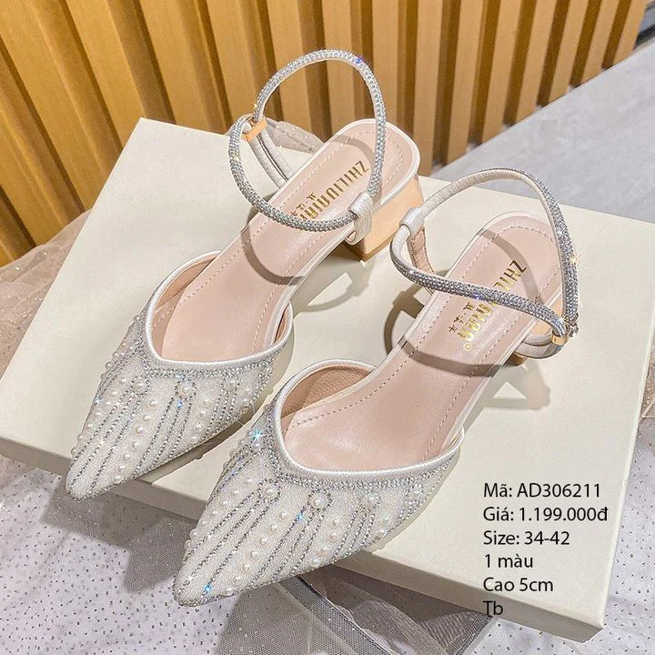 Dép sandal cao cấp đính cườm - AD306211