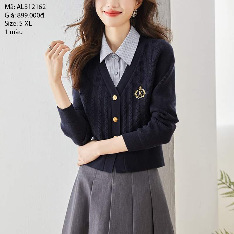 Áo len dệt kim cổ sơ mi - AL312162
