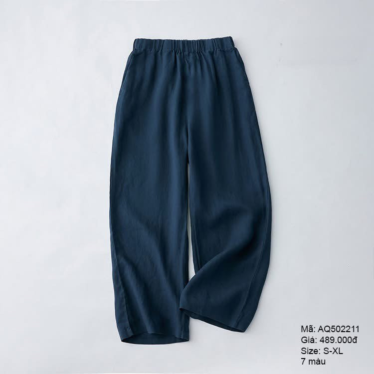 Quần baggy linen ống suông - AQ502211