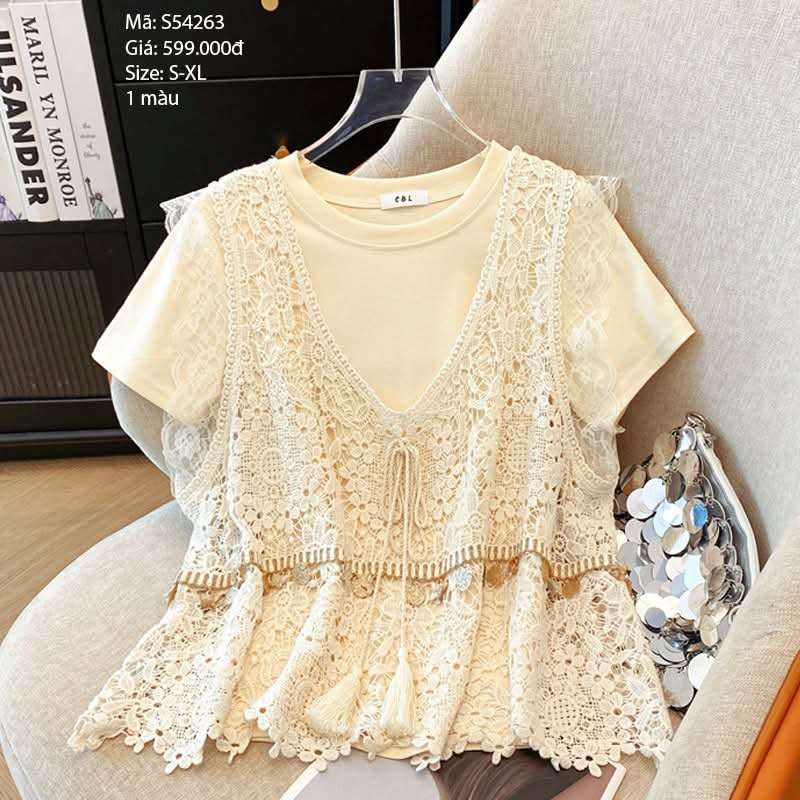 Áo thun ren ngắn tay  - S54263