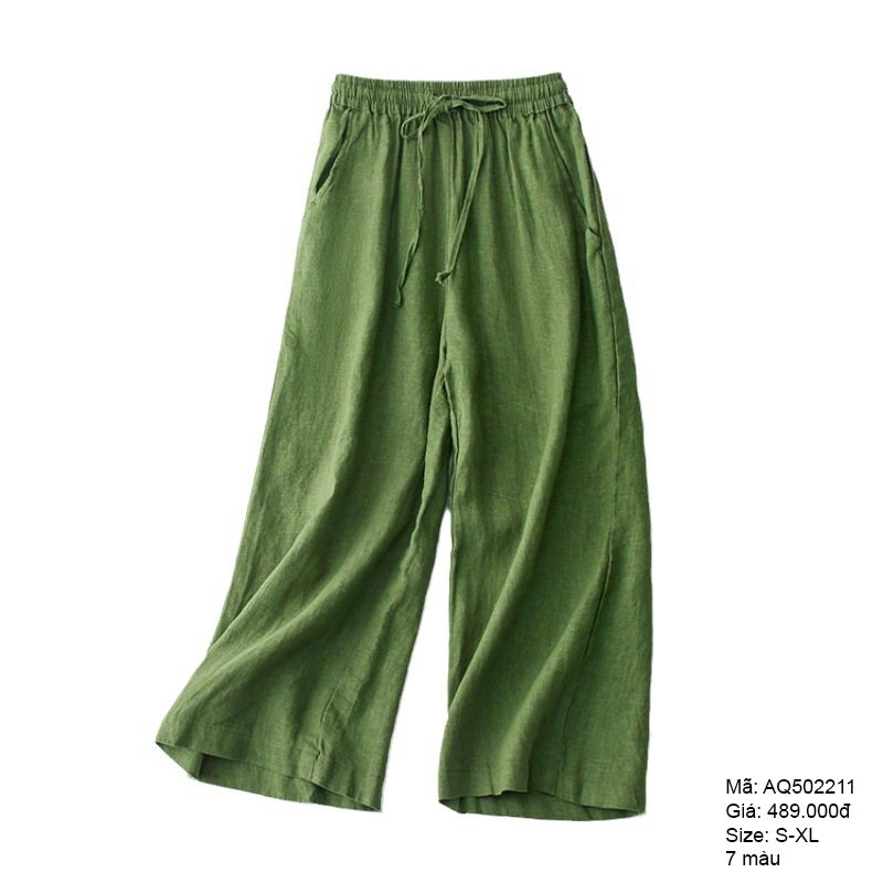 Quần baggy linen ống suông - AQ502211