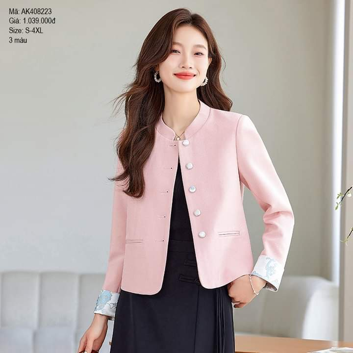 Áo khoác dạ cashmere cổ tàu - AK408223