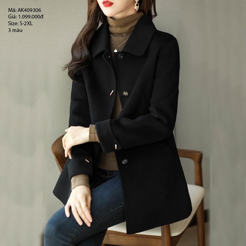 Áo khoác dạ cashmere dài tay - AK409306