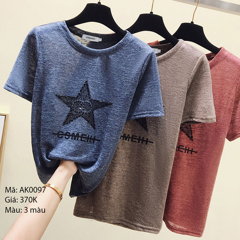 Áo t- shirt ngắn tay cổ tròn họa tiết trừu tượng - AK0001